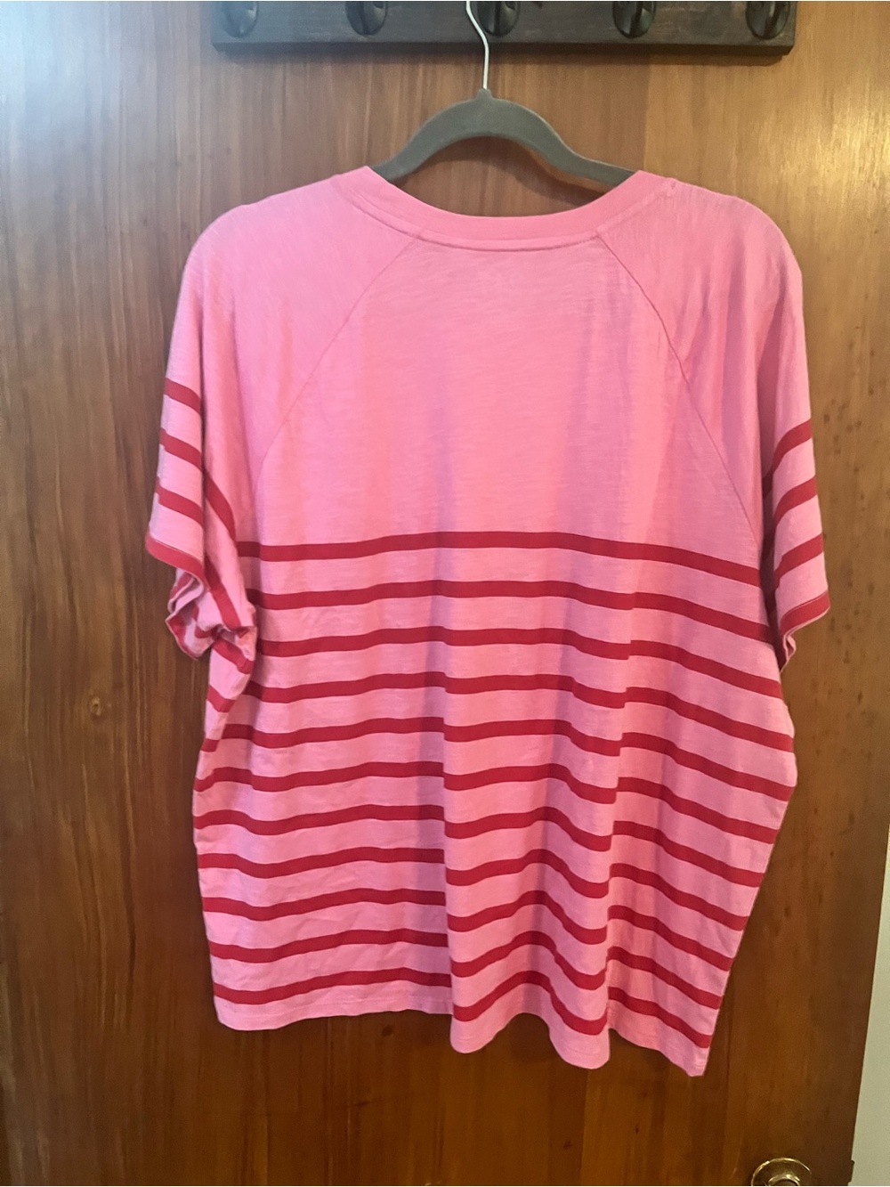 Maurice’s pink & Red Striped Short Sleeve Tee nwt 1x - Picture 6 of 6